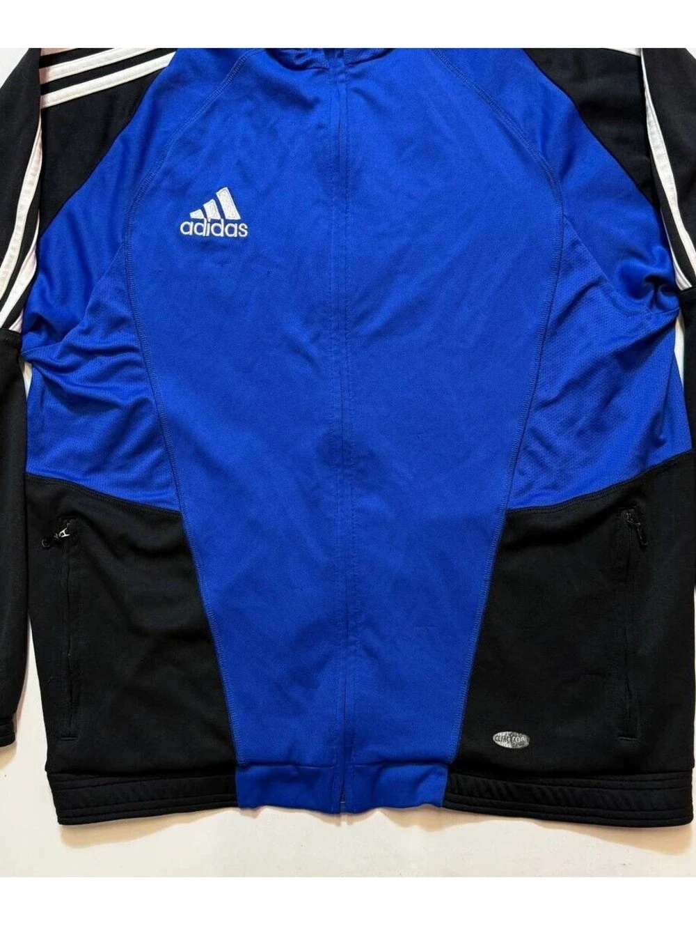 adidas Mens Track Jacket Size S Blue Black White Full Zip Pre-Owned Sportswear